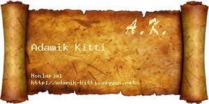 Adamik Kitti névjegykártya
