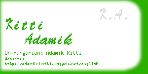 kitti adamik business card